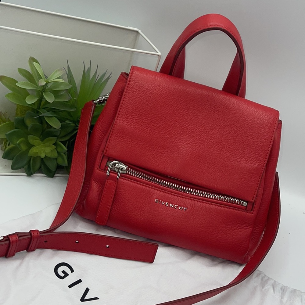 Authentic Givenchy Red Leather Mini Crossbody bag